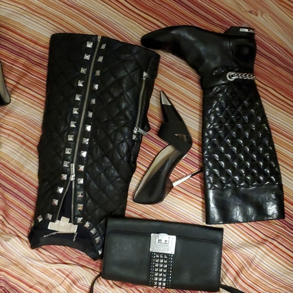 MICHEAL KORS AUTHENTIC LEATHER Jkt Sz 2,Heels 7.5 Boots 8M Purse All 4 piece$300 - Picture 15 of 16